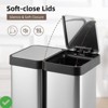 50 Liter/13 Gallon Kitchen Trash CanStainless Steel Rectangular Hands-Free Recycling - 3 of 4