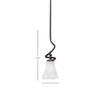 Toltec Lighting Capri 1 - Light Pendant in  Dark Granite with 5.5" Fluted Italian Ice Shade - 2 of 3