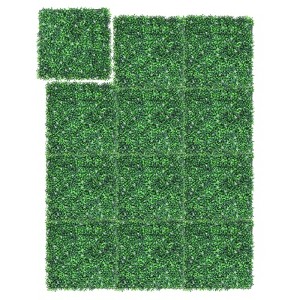 Artificial Boxwood Wall Panels, Faux Greenery Wall with 100 Zip Ties, UV-Protected Grass Backdrop Wall Panels, Garden Wall Panels for Indoor, Outdoor - 1 of 4