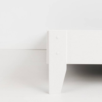 Crisp Matte White Engineered Wood Full Platform Bed Frame