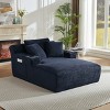 Dolonm Fully Compressed Sofa, Imitation Rabbit Plush Fabric, Deep Seat Armrest with 2 Cup Holders,Side with Magazine Pockets, No Installation - 4 of 4