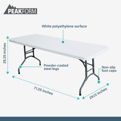 White Rectangular 6-Foot Folding Plastic Outdoor Table