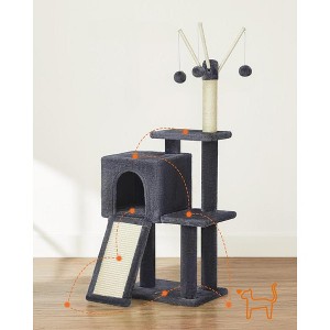 Feandrea 46.5″ H Cat Tree, Small Cat Tower for Indoor Cats, Kittens, Multi-Level Plush Cat Condo - 1 of 4