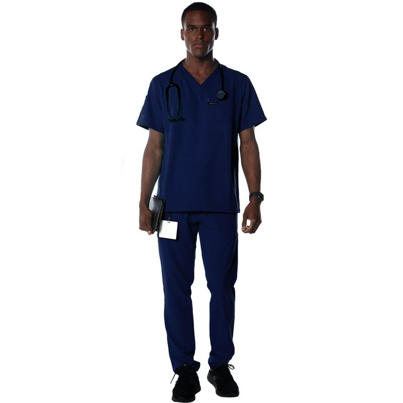 Members Only Men's Manchester V-Neck Scrub Top With Waist & Sleeve Pockets, 6 of 7