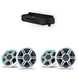 Garmin Fusion 2 Pairs Apollo AP-FL88SPW 8.8" LED Marine Speakers Sport Grills, White, Pair with Garmin Spectra LC302 3-Zone LED lighting Controller... - 1 of 4
