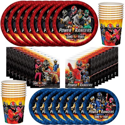 Treasures Gifted Power Rangers Birthday Supplies Tableware Classic Set for 24 Guests
