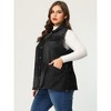 Agnes Orinda Women's Plus Size Button-Down Flat Lepel Denim Sleeveless Raw Hem Vests - 4 of 4