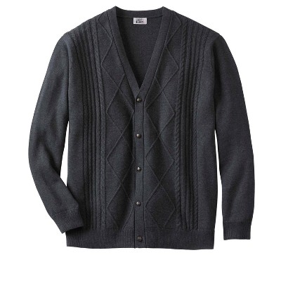 KingSize Men's Big & Tall Shoreman's Cardigan Cable Knit Sweater