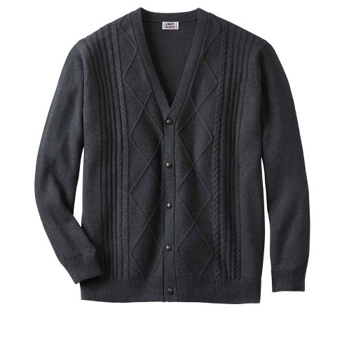 Kingsize Men's Big & Tall Shoreman's Cardigan Cable Knit Sweater - Big -  9xl, Heather Navy Blue : Target