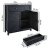 Lyngins Farmhouse Walnut  Storage Cabinet, Coffee Bar Cabinet with Drawer, Barn Doors & Adjustable Shelf, Accent Kitchen Cabinet, Buffet Cabinet - 2 of 4