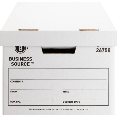 White Medium-Duty Cardboard Storage Box with Lift-Off Lid