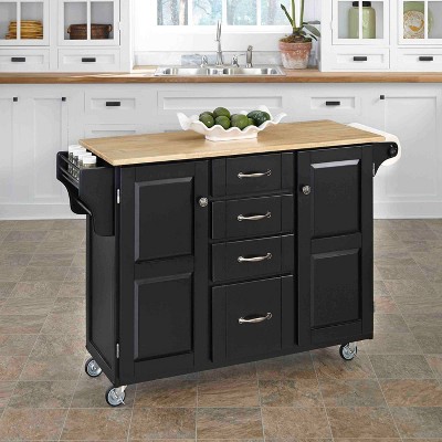 Kitchen Carts And Islands with Wood Top Black - Home Styles