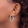 Black Bow Jewelry 3mm Textured Sterling Silver Round Hoop Earrings, 25mm (1 in) - 3 of 4