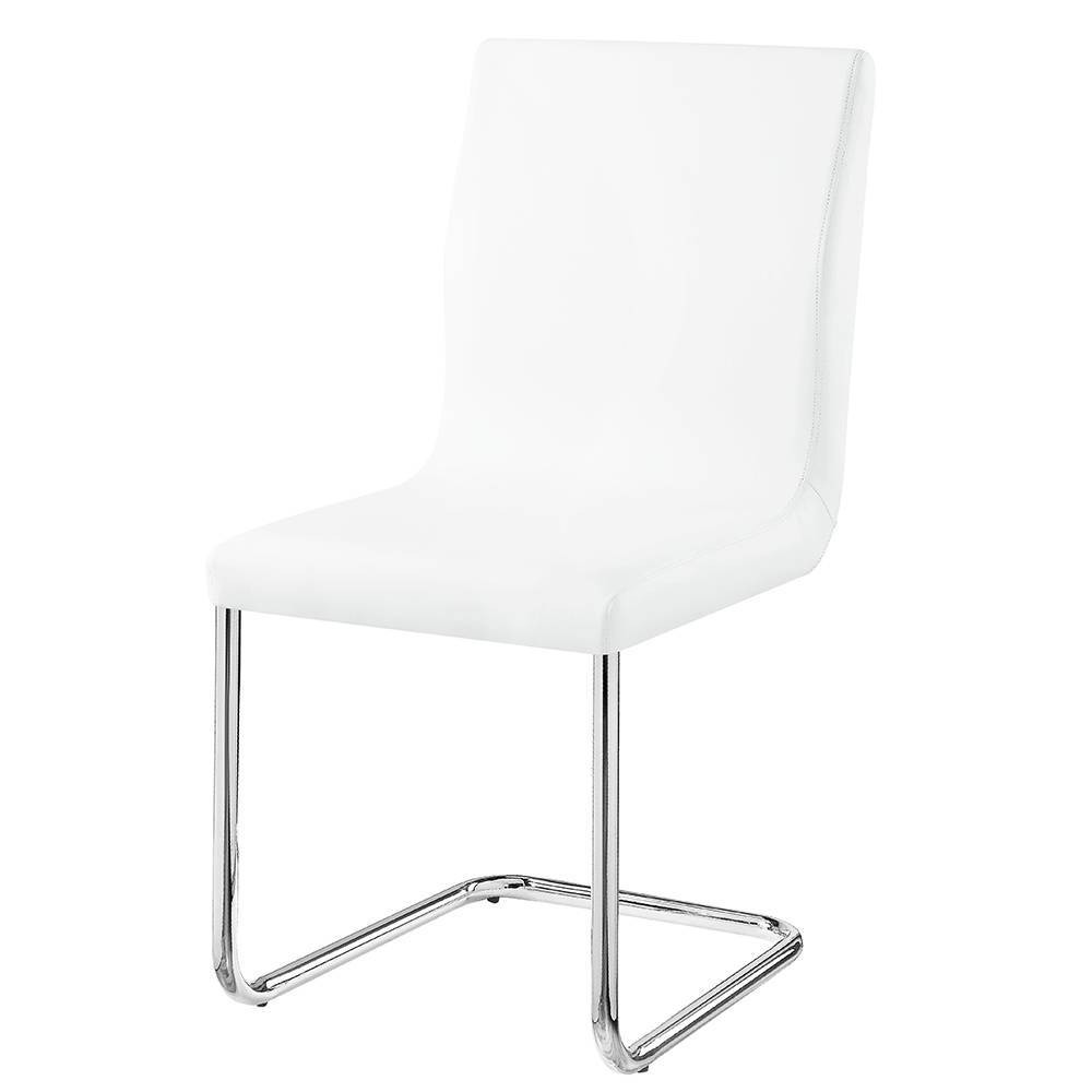 Photos - Dining Table Palton 17" Dining Chairs White and Chrome - Acme Furniture: Leather Upholstery, Metal Frame, No Assembly Required