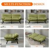 MOONMISS Convertible Linen Folding Futon Couch Sofa Bed Adjustable Pillow Top Arm Loveseat Sofa for Compact Living Space,Dorm,Apartment,Bedroom - 2 of 4