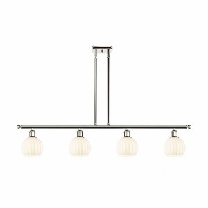White Venetian - 4 Light Stem Hung Island In Modern Style-9 Inches Tall and 48 Inches Wide - 1 of 1