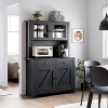 Kitchen Pantry Cabinet with Microwave Stand, Freestanding Hutch Cabinet with Buffet Cupboard, Tall Storage Cabinets with Adjustable Shelves - 3 of 4