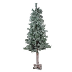 Northlight 4' Lightly Flocked and Glittered Woodland Alpine Artificial Christmas Tree - Unlit - 1 of 2