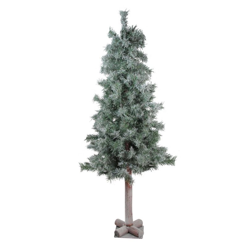 Northlight 4' Lightly Flocked and Glittered Woodland Alpine Artificial Christmas Tree - Unlit, 1 of 4