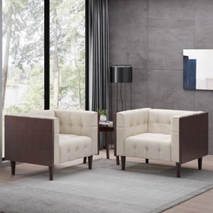 Set of 2 Mclarnan Contemporary Tufted Club Chairs - Christopher Knight Home - 1 of 4