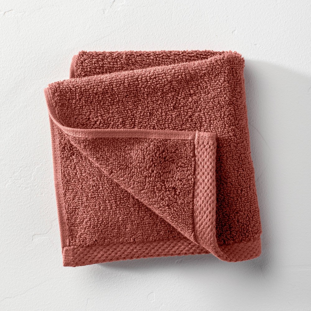 Photos - Towel Organic Washcloth Bronze Brown - Casaluna™