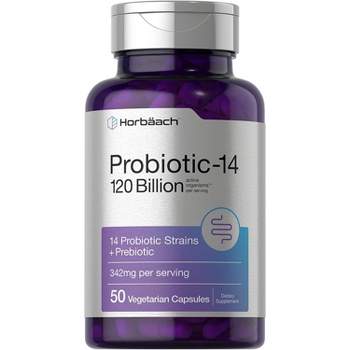 Horbaach Probiotics Supplement 120 Billion CFU with Prebiotics | 50 Capsules