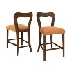 Okak Set of 2 Counter Height Bar Stools for Dining Rooms,Upholstered Heart-Shaped Hollow Back Counter Bar Stools Without Arm - 2 of 4