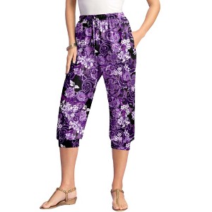 Roaman's Women's Plus Size Ankle Length Essential Stretch Legging - 1 of 4