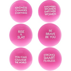 Juvale 6 Pack Motivational Stress Ball for Adults, Hot Pink Sensory Ball for Women, Inspirational Hand Exercise Balls, 2.5 In - 1 of 4