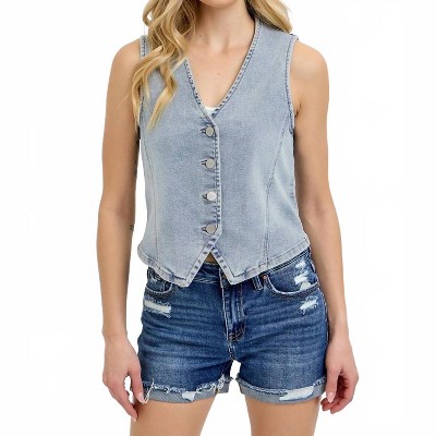 Women's V-neck Button Vest - RISEN