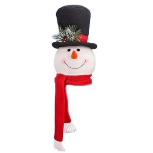 Aoibox Snowman Christmas Tree Topper 1 Piece Cute Santa Hugger Design Fits 4 to 7.5 FT Trees 11.4 Inch Height 6 Inch Width Holiday Decor - 1 of 4