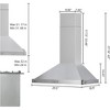 30 inch Kitchen Range Hood Wall Mount Vent Hood Ducted/Ductless 400 CFM 3 Speeds Mechanical Control - 2 of 4