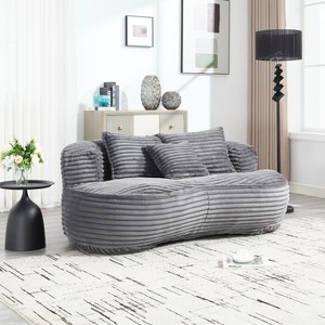 CAVINAS Corduroy Fabric Bean Bag Chair for Adults and Kids,Oversized Lazy Sofa Chair with Foam and High Back,Modern Lounge Chair for Living Room - 1 of 4