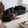 112" Curved Chenille Sectional Sofa,Oversized 4-Seater Cloud Couch with Deep Wide Seat & 4 Pillows for Living Room-Baofuwish - 3 of 4