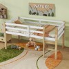 NicBex Twin/Full Solid Rubber Wood Loft Bed with Ladder & Strengthened Slats,Modern Bed Frame for Kids Room,Bedroom - 2 of 4