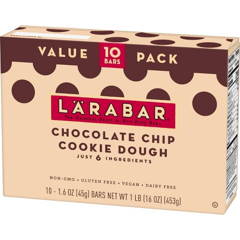 Larabar Chocolate Chip Cookie Dough Energy Bars - 16oz 10ct - image 1 of 3