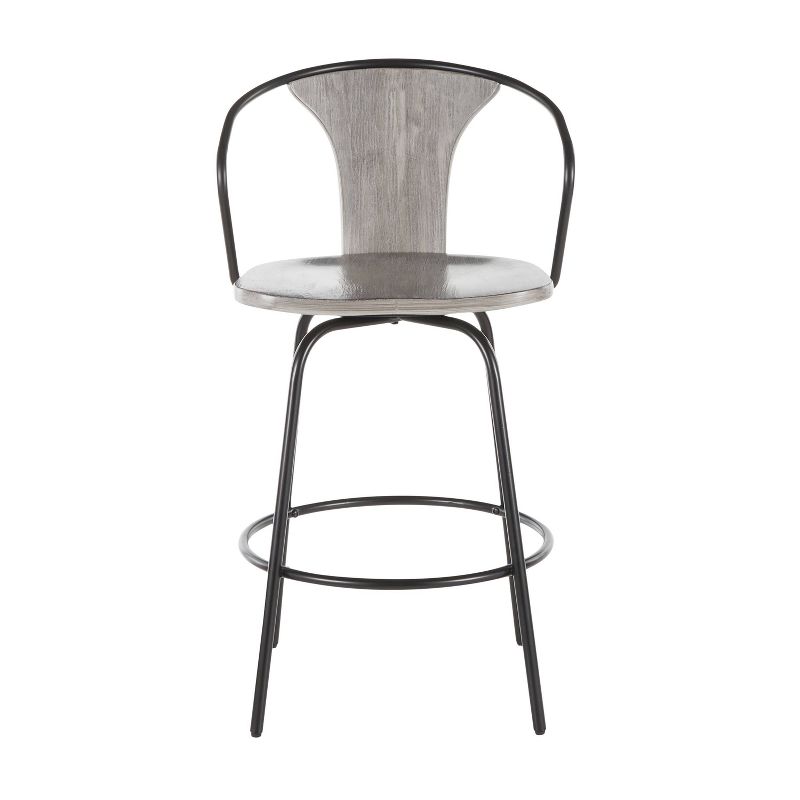 25&#34; Waco Industrial Counter Height Barstool Black/Gray - LumiSource, 6 of 11