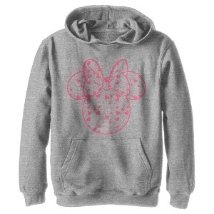 Boy's Disney Mickey and Friends Minnie Heart Silhouette Pull Over Hoodie - 1 of 4