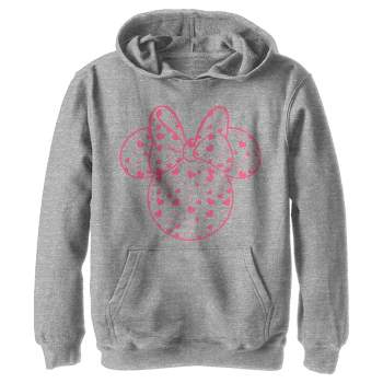Boy's Disney Mickey and Friends Minnie Heart Silhouette Pull Over Hoodie