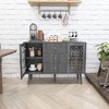 Syemin Storage Cabinet with 3 Drawers and 2 Doors with Adjustable Shelves for Entryway, Living Room, Office, Dining Room, - 3 of 4