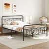 Tangkula Full/King/Queen/Twin Metal Bed Frame Platform Bed with Diamond Accented Headboard & Footboard Black - 3 of 4