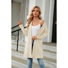 Women's Loose Knit Open Front Cardigan with Buttoned Long Sleeves Mid Length Casual Knitwear - 4 of 4