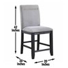 Asian Hardwood Upholstered Counter Chair (Set of 2) with Performance Fabric and Brushed Brass Back Bar - 3 of 4