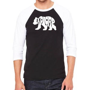 LA Pop Art Explore - Men's Raglan Baseball Word Art T-Shirt - 1 of 4