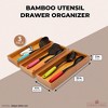 Farmlyn Creek 3-Pack Bamboo Utensil Drawer Organizers Cutlery Tray for Kitchen Silverware Flatware Brown 15"x6"x2" - image 2 of 4