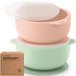 2-Pack Prep Baby Bowls with Suctions & Lids, Silicone Bowls for Baby Boy, Girl, Toddler Suction Bowl, Kids Bowl BPA-Free - 1 of 4