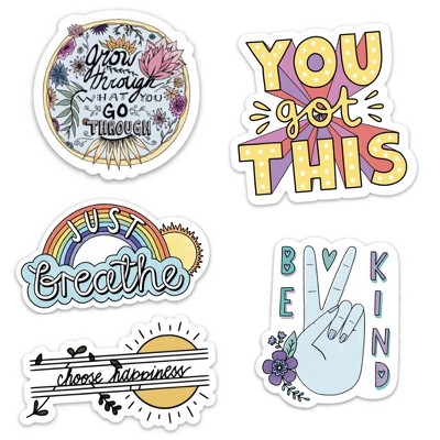 Big Moods Aesthetic Sticker Pack 10pc - Yellow : Target