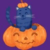 Women's Design By Humans Halloween Cat In A Pumpkin By wubbadub Racerback Tank Top - 2 of 3