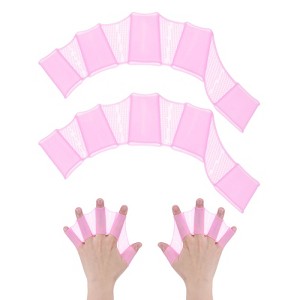 Unique Bargains Silicone Swimming Gloves Webbed Gloves Half-Finger Frog Type for Diving 2 Pairs - 1 of 4