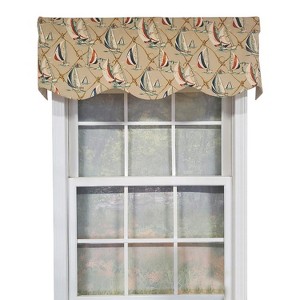 RLF Home Sail Away Provance 3" Rod Pocket Lining Luxurious and Elegant Window Treatment Valance 50" x 15" Beige - 1 of 4